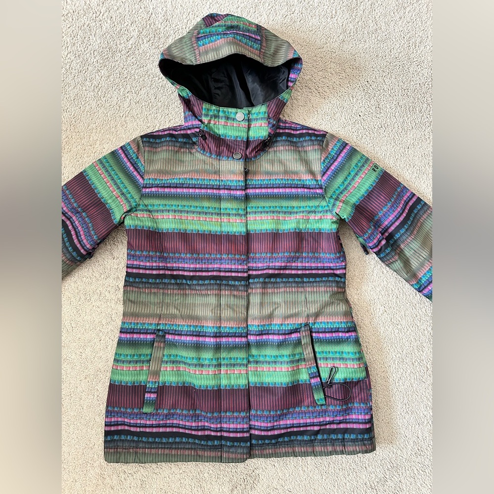 Women's Roxy 10K Insulation Full Zip Hooded Ski Snowboard Jacket Size Small